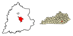 Laurel County Kentucky Incorporated and Unincorporated areas London Highlighted 2147476